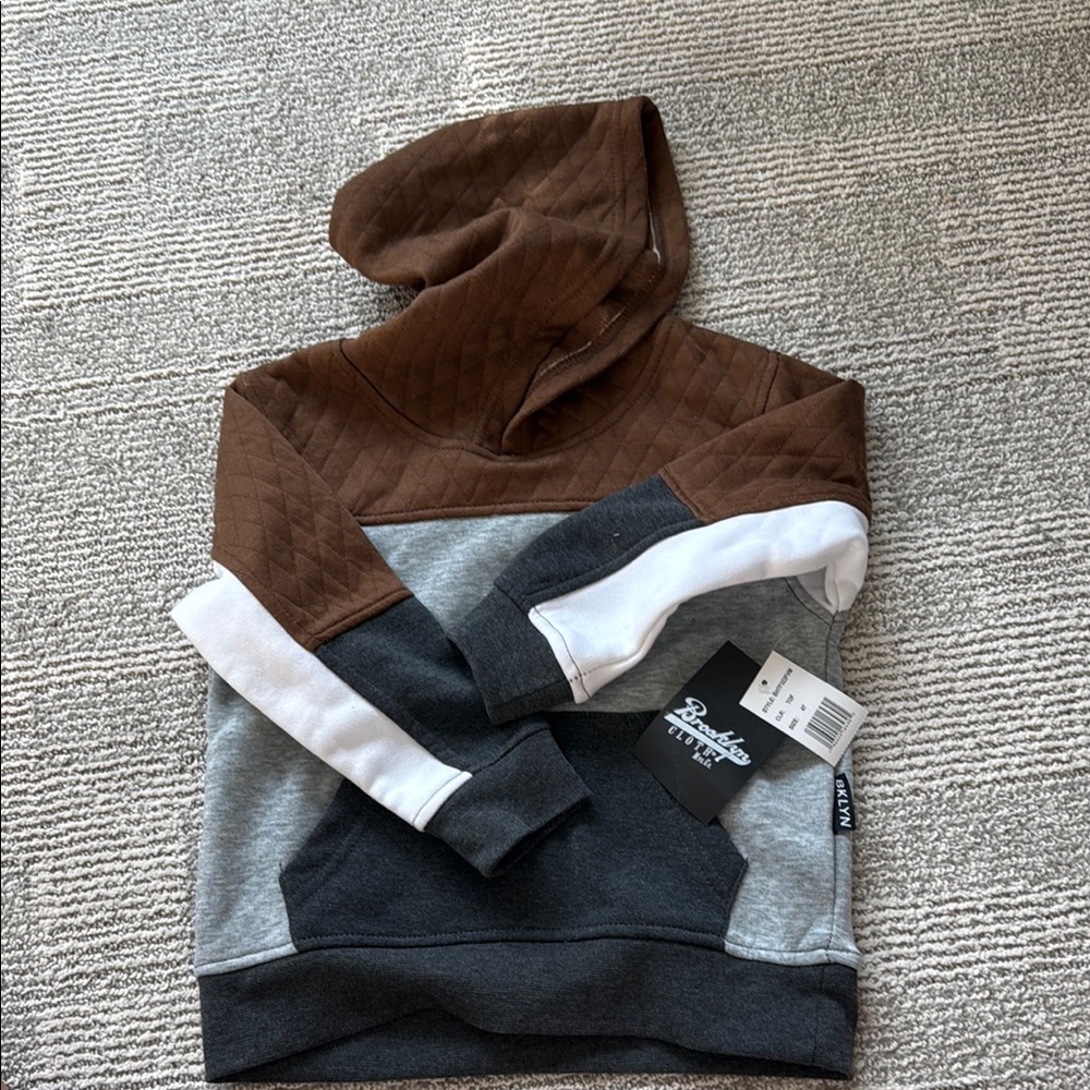 Brooklyn Cloth Brown, Gray, and White Kids Hoodie